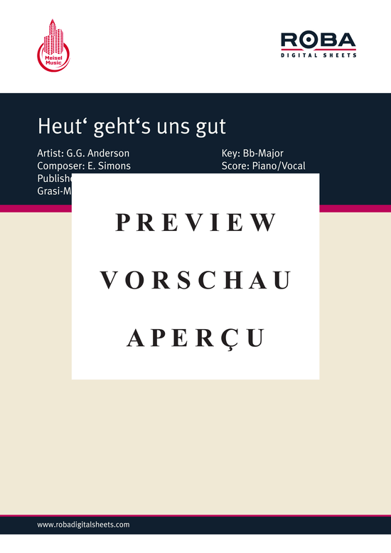 Produktgalerie: Seite 2 von 4 Heut geht's uns gut, Anderson, 	G.G., Klavier und Gesang