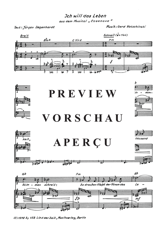 Product gallery: Page 5 of 21 6 Melodien aus dem Musical Casanova , , Piano and Voice