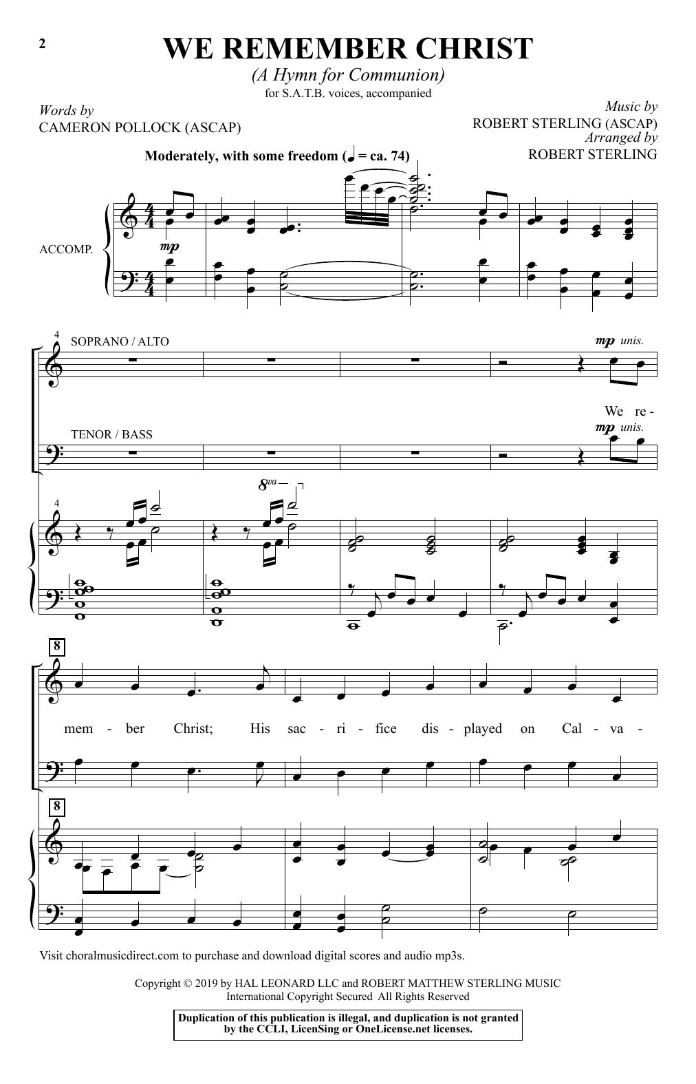 Product picture to: We Remember Christ (A Hymn For Communion)