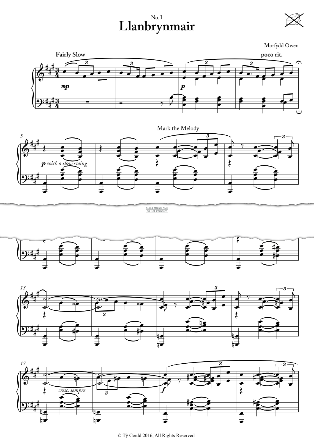 Produktgalerie: Seite 1 von 1 Llanbrynmair (Prelude in F-sharp minor/Waiting for Eirlys), Morfydd Owen, Klavier