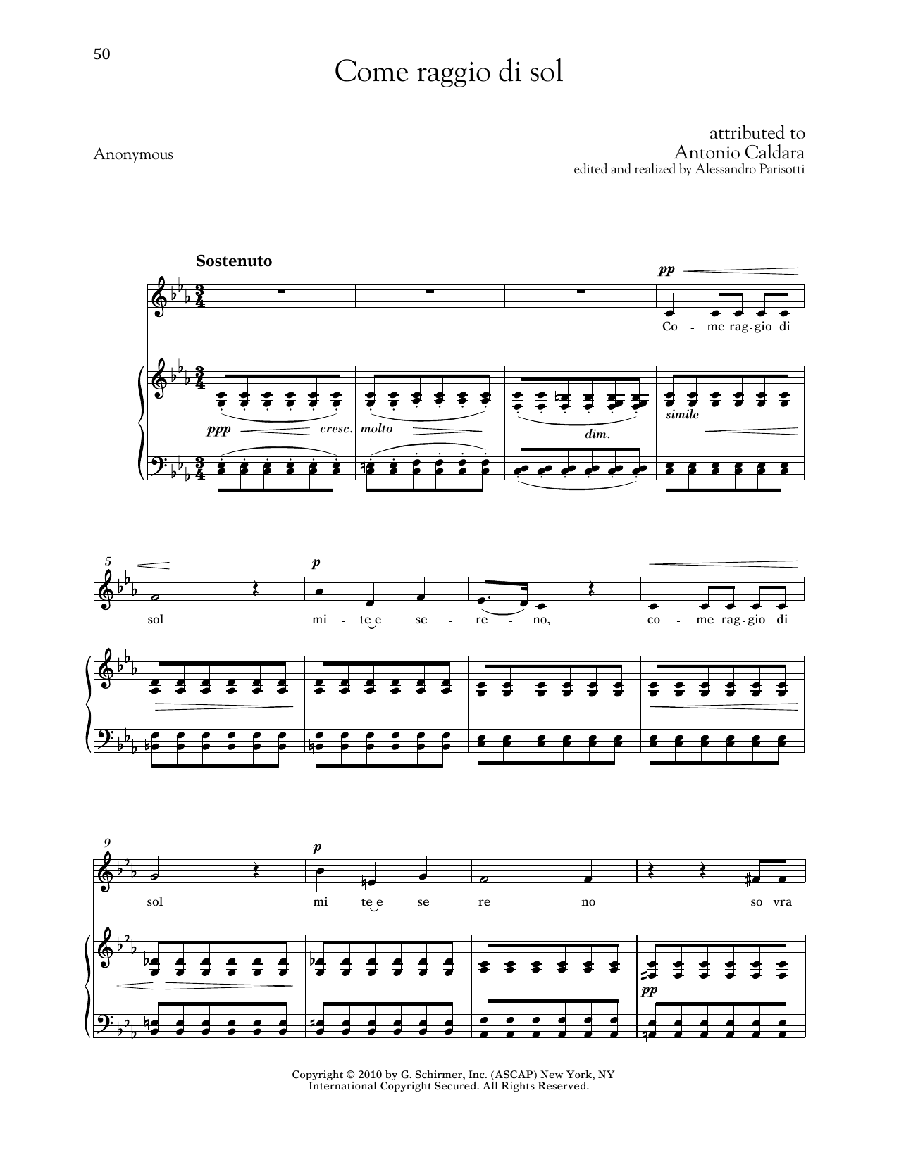 Produktbild zu: Come Raggio Di Sol (Low Voice)