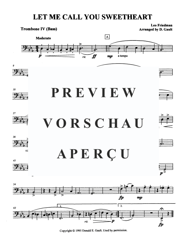 Produktgalerie: Seite 9 von 9 Let Me Call You Sweetheart, , Posaunen Quartett