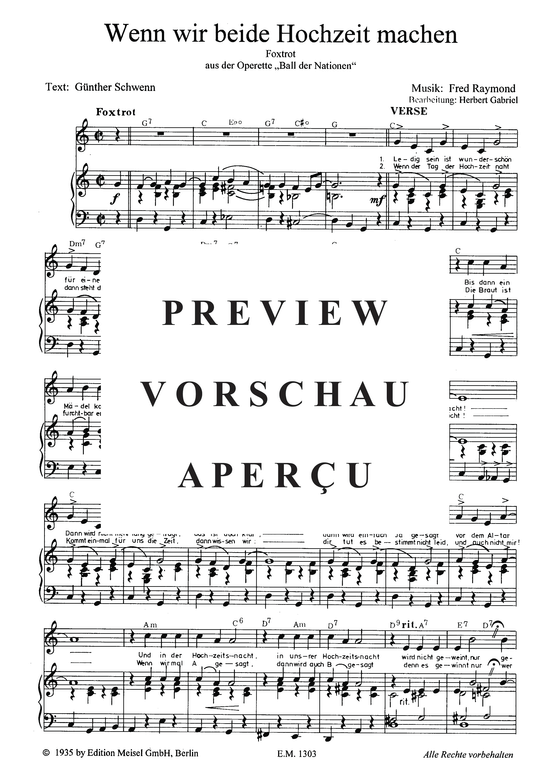 Produktgalerie: Seite 3 von 3 Wenn wir beide Hochzeit machen, , Klavier und Gesang