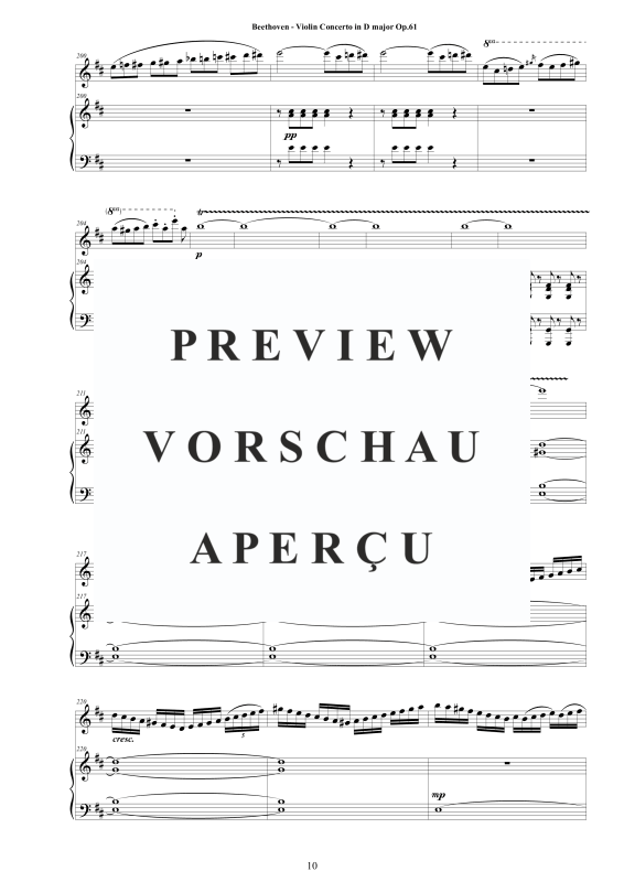 Produktgalerie: Seite 11 von 11 Violin Concerto in D major Op.61 for Violin and Piano - Score and Part, , Violine und Klavier