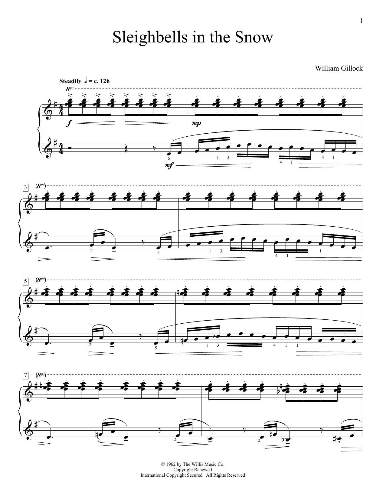 Produktgalerie: Seite 1 von 1 Sleighbells In The Snow, William Gillock, Klavier