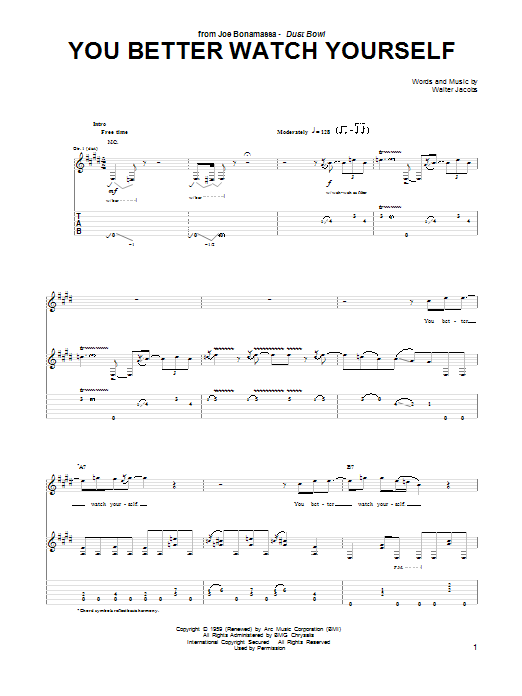 Product gallery: Page 1 of 1 You Better Watch Yourself, Joe Bonamassa