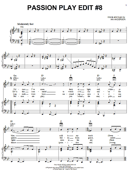 Produktgalerie: Seite 1 von 1 Passion Play Edit #8, Jethro Tull, Gesang, Gitarre, Klavier