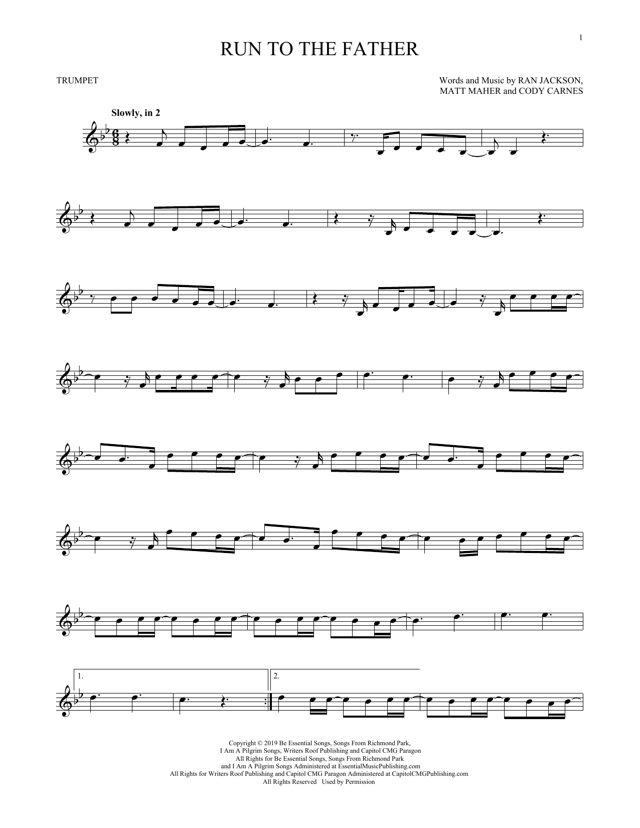 Produktgalerie: Seite 1 von 1 Run To The Father, Cody Carnes, Trompete