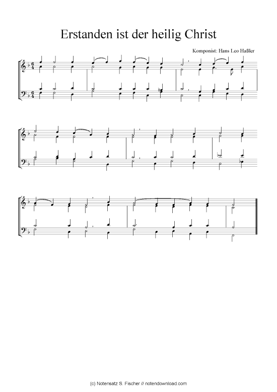 Product picture to: Erstanden ist der heilig Christ Hans Leo Haßler