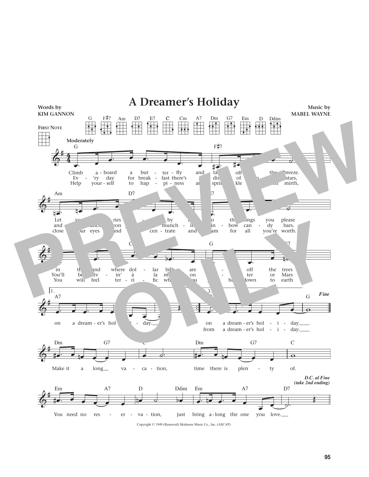 Produktgalerie: Seite 1 von 1 A Dreamer's Holiday (from The Daily Ukulele) (arr. Jim Beloff), Kim Gannon, Ukulele