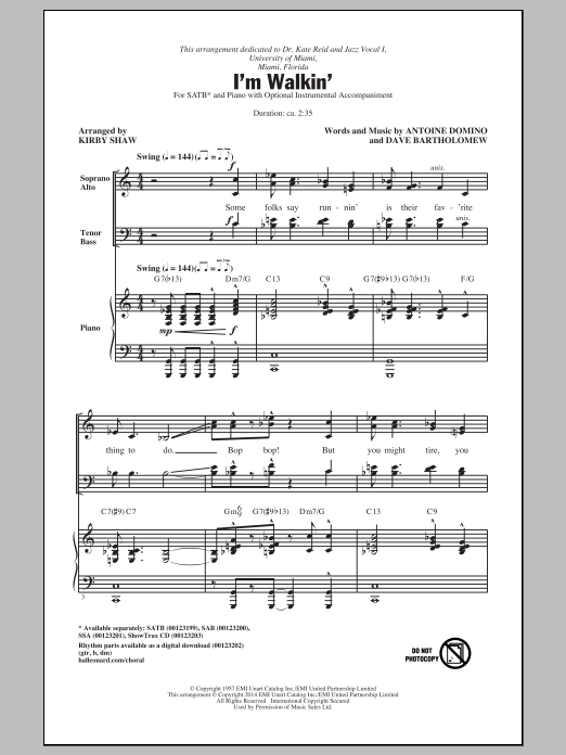 Produktgalerie: Seite 1 von 1 I'm Walkin', Kirby Shaw, Chor