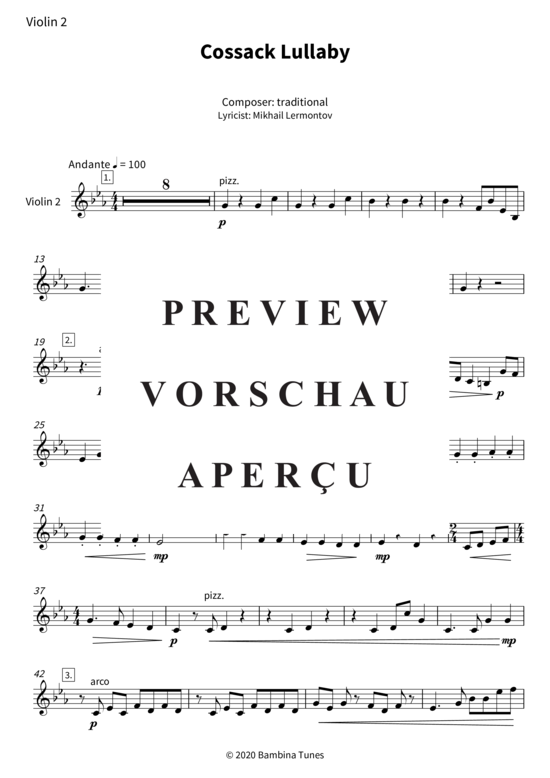 Produktgalerie: Seite 4 von 5 Cossack Lullaby , , (Violine 2)