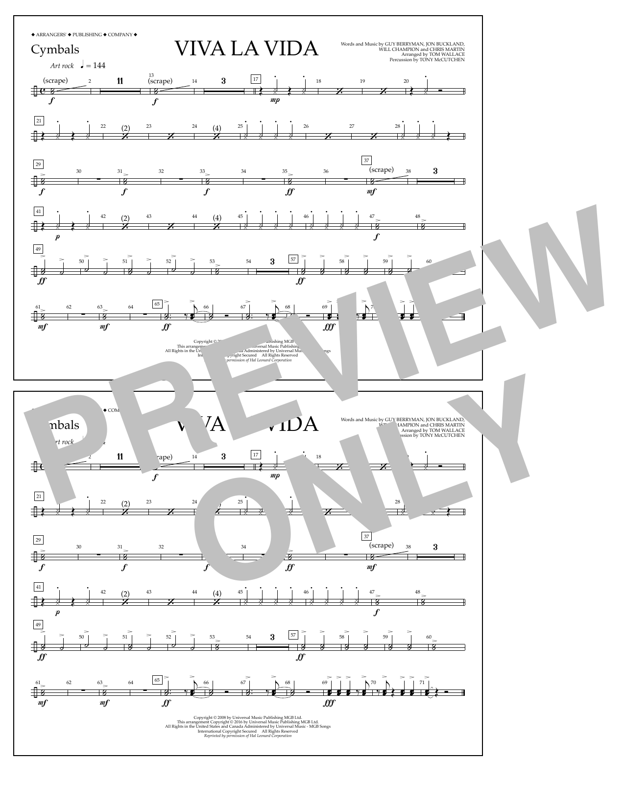 Produktbild zu: Viva La Vida - Cymbals