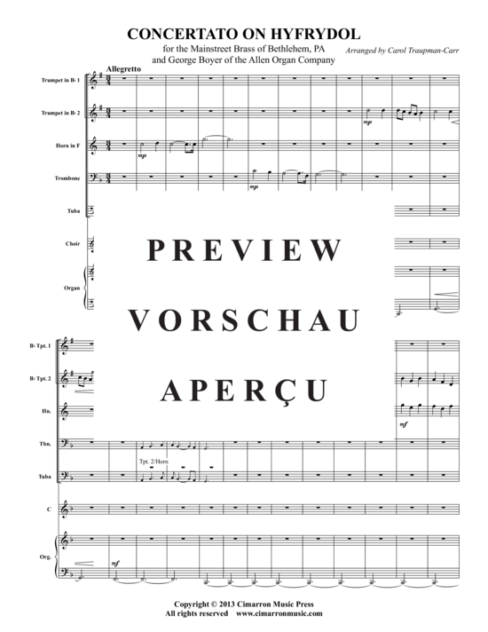 Produktgalerie: Seite 2 von 21 Concertato on Hyfrydol , , (Blechbläser-Quintett + Orgel)