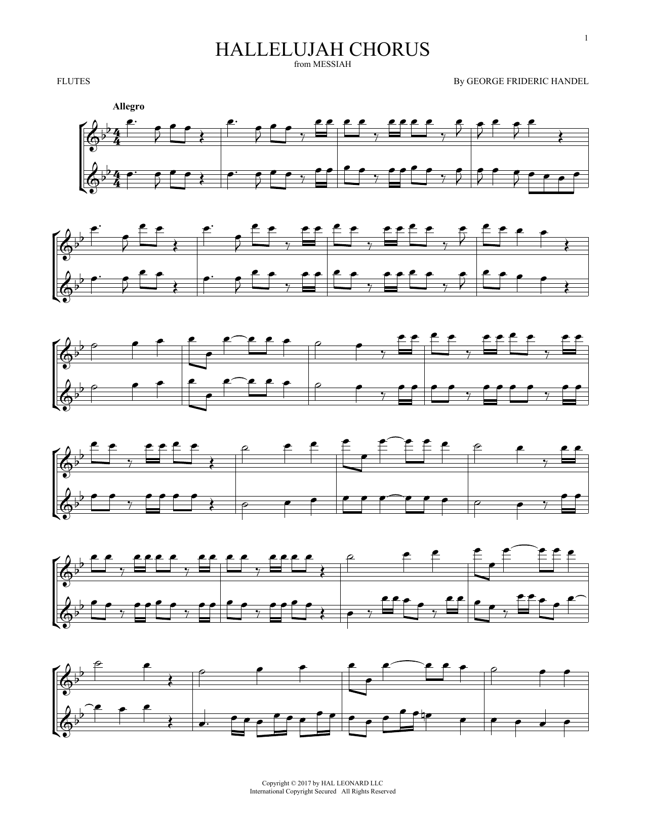 Product gallery: Page 1 of 1 Hallelujah Chorus, George Frideric Handel