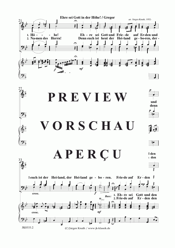 Produktgalerie: Seite 3 von 9 Ehre sei Gott in der Höhe!, , Gemischter Chor + Orgel/Klavier