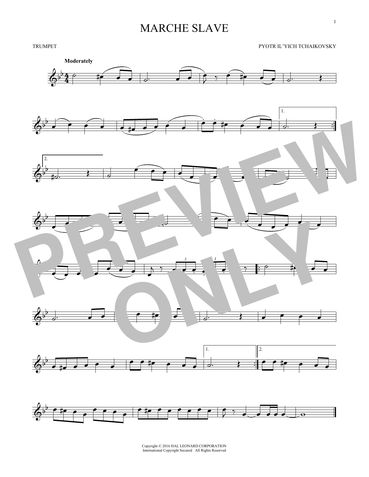 Produktgalerie: Seite 1 von 1 Marche Slav, Op. 31, Pyotr Il'yich Tchaikovsky, Trompete