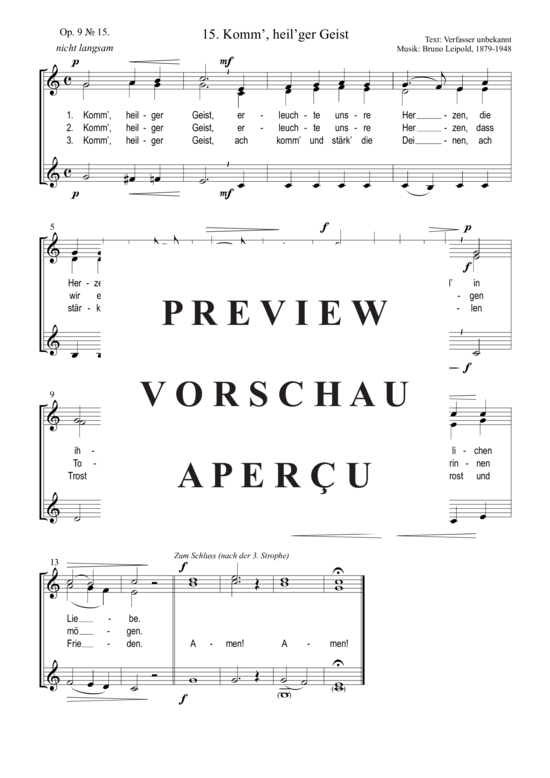 Product picture to: Komm´, heil´ger Geist, erleuchte unsre Herzen Bruno Leipold