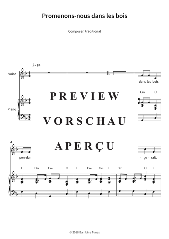 Produktgalerie: Seite 4 von 5 Promenons-nous dans les bois, , (Gesang + Klavier)