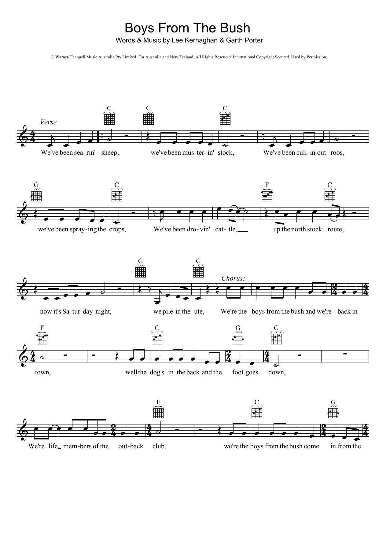 Produktgalerie: Seite 1 von 1 Boys From The Bush, Lee Kernaghan, Melodieinstrument