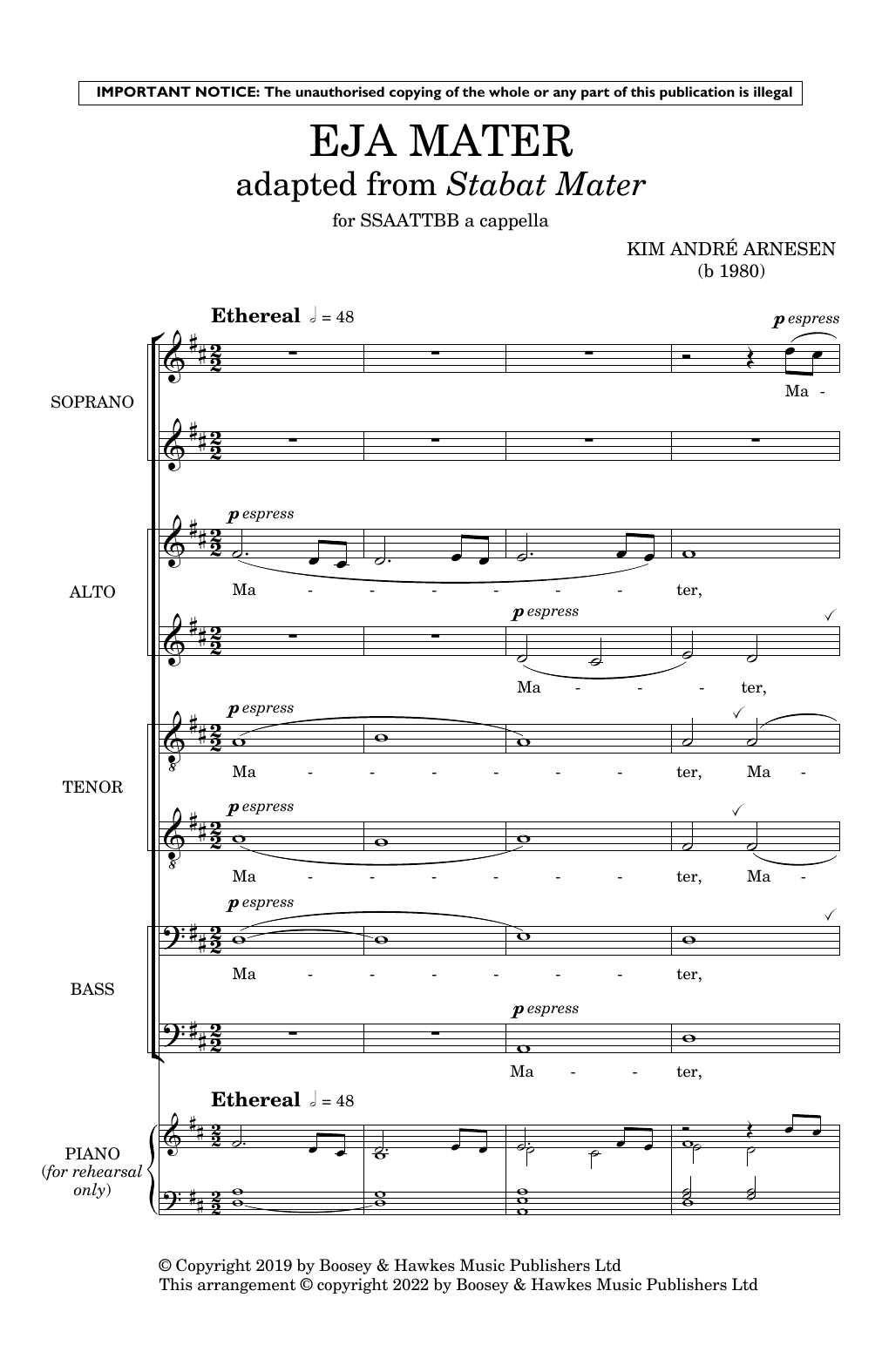 Product picture to: Eja Mater (Adapted from Stabat Mater) (a cappella version)