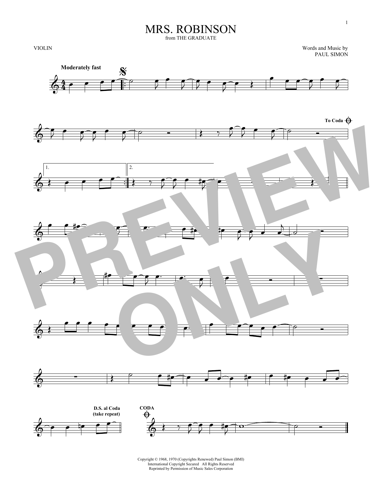 Product gallery: Page 1 of 1 Mrs. Robinson, Simon & Garfunkel