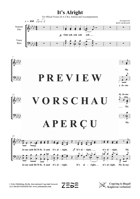 Produktgalerie: Seite 3 von 11 It´s Alright, , Gemischter Chor SAB und Klavier