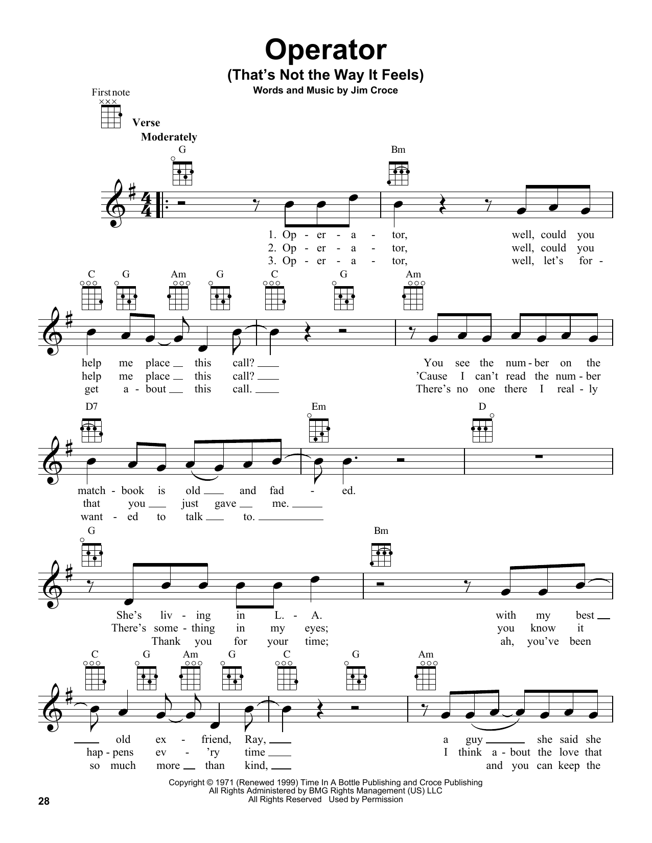 Product gallery: Page 1 of 1 Operator (That's Not The Way It Feels), Jim Croce