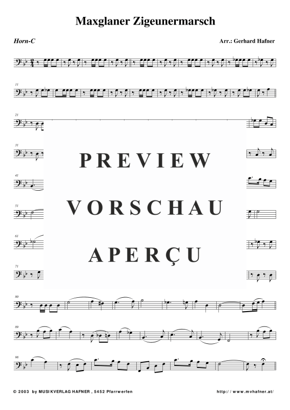 Produktgalerie: Seite 6 von 11 Maxglaner Zigeunermarsch, , (Blechbläser Quintett)