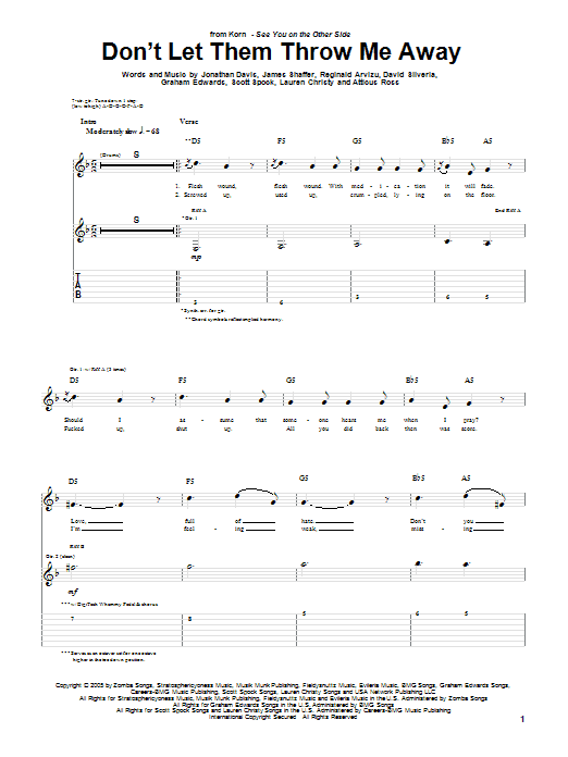 Produktgalerie: Seite 1 von 1 Don't Let Them Throw Me Away, Korn, Gitarre