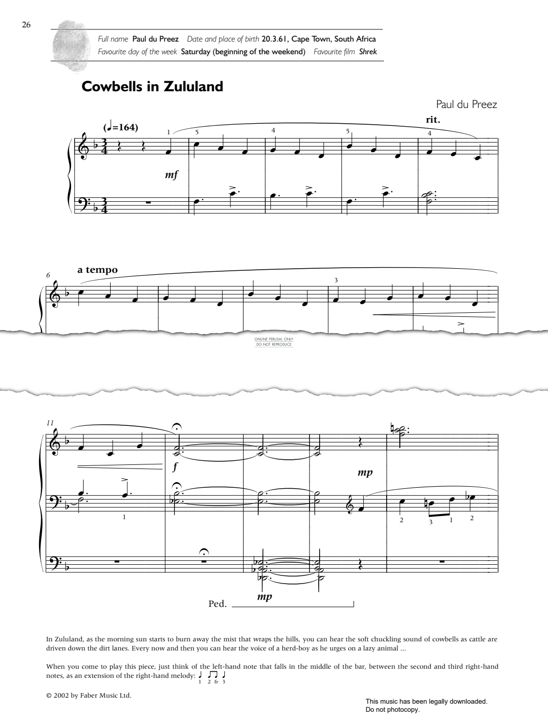 Produktgalerie: Seite 1 von 1 Cowbells In Zululand, Paul du Preez, Klavier