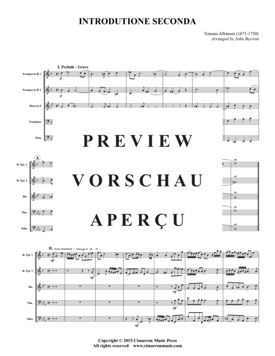 Produktgalerie: Seite 2 von 14 Introdutione Seconda , , (Blechbläser-Quintett)
