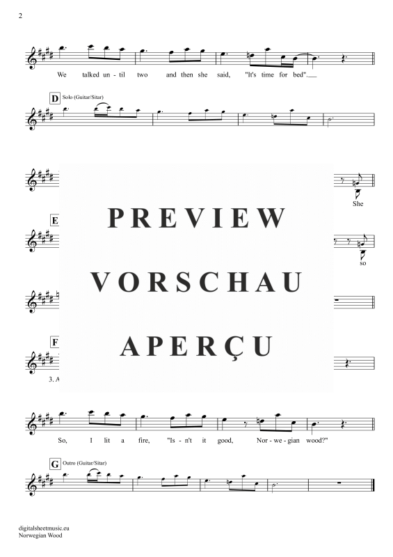 Product gallery: Page 3 of 3 Norwegian Wood, Beatles, The, (Querflöte)