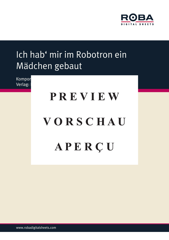 Product gallery: Page 2 of 3 Ich hab mir im Robotron ein Mädchen programmiert , , Piano and Voice