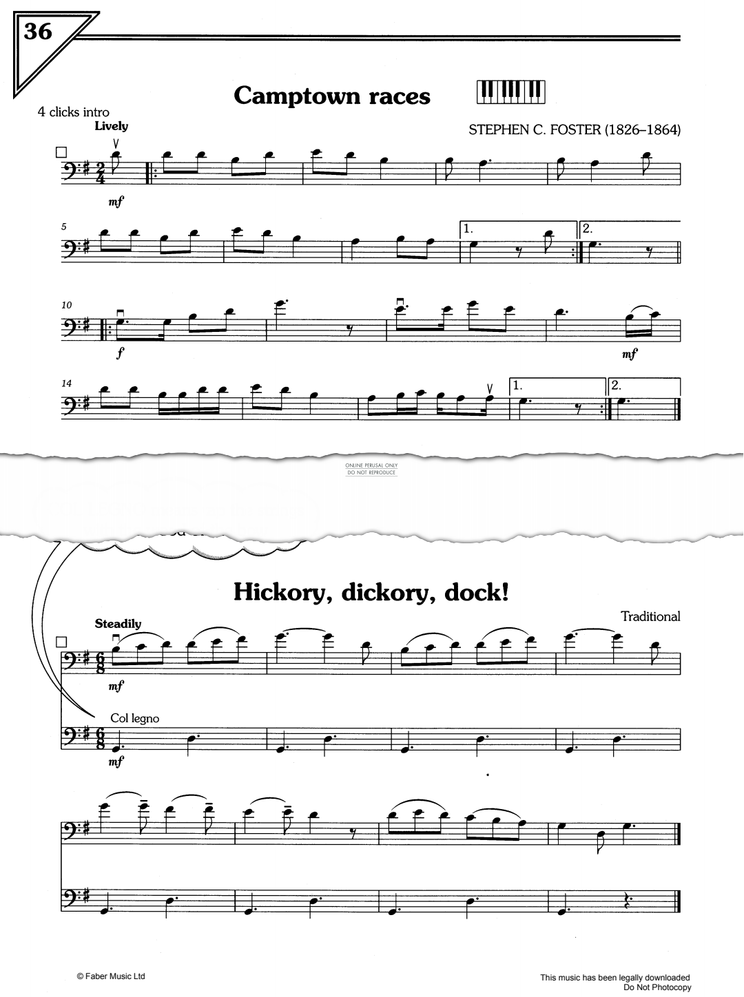 Produktgalerie: Seite 1 von 1 Camptown Races/Hickory Dickory Dock, Traditional, Violoncello