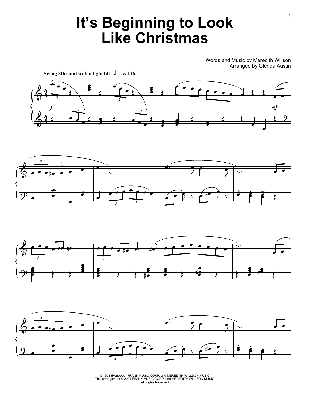 Product picture to: It's Beginning To Look Like Christmas (arr. Glenda Austin)