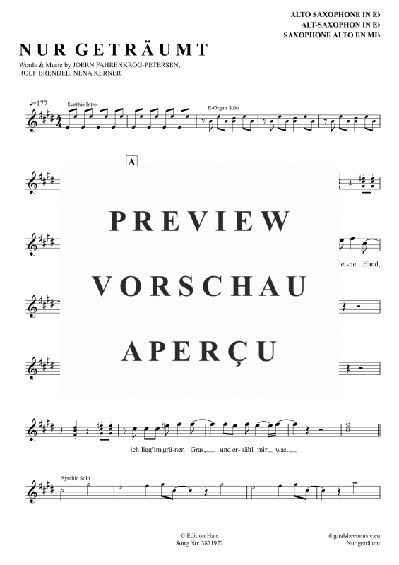 gallery: Nur geträumt, Nena, Altsaxophon