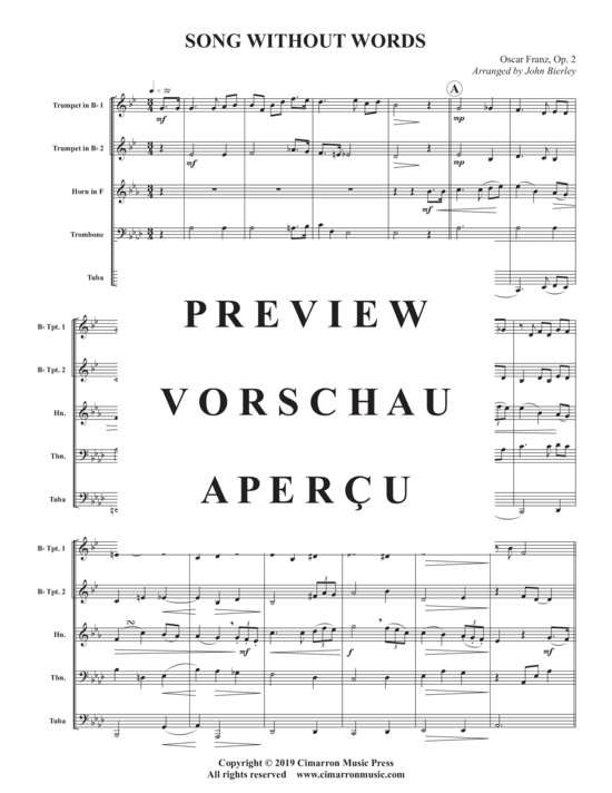 Produktgalerie: Seite 3 von 10 Lied ohne Worte , , (Blechbläser Quintett)