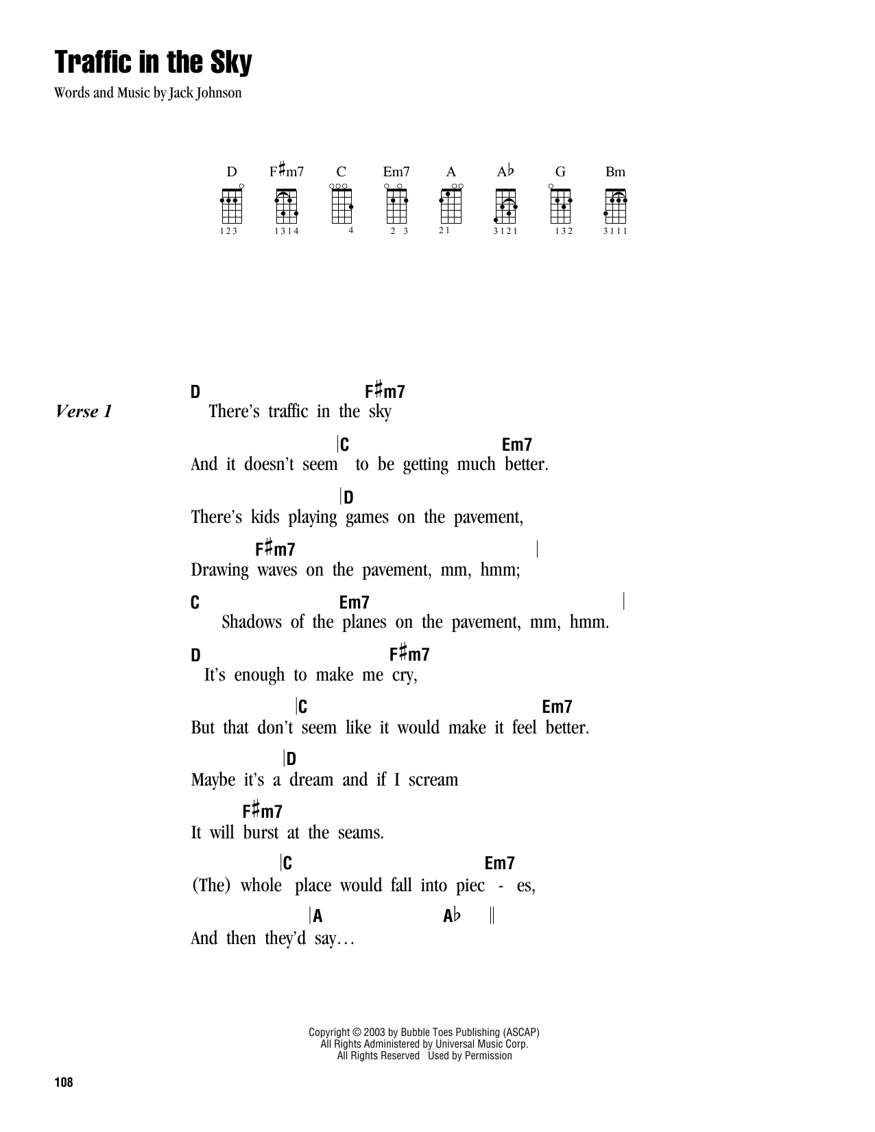 Product gallery: Page 1 of 1 Traffic In The Sky, Jack Johnson