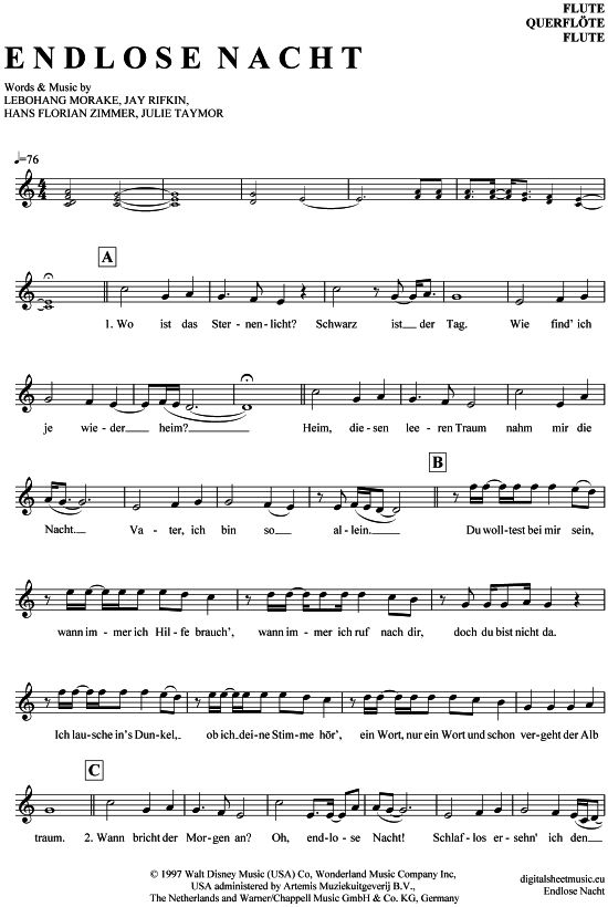 Product picture to: Endlose Nacht König der Löwen (Musical)