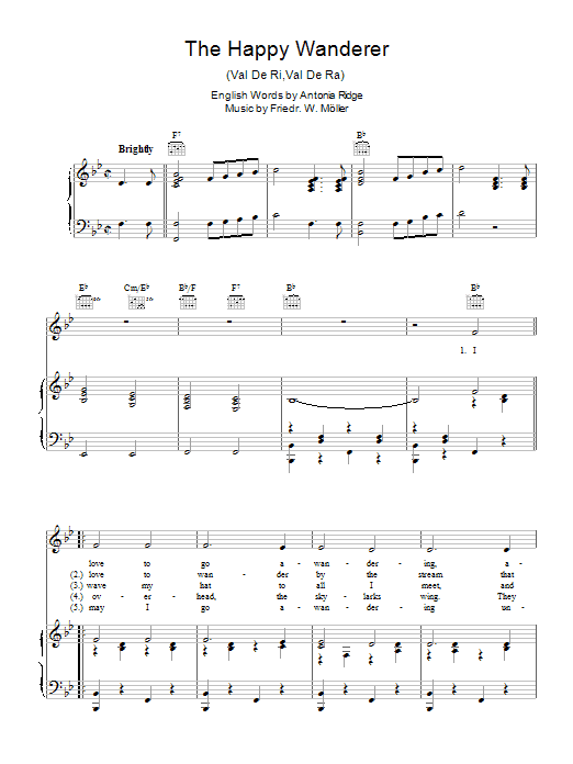 Product gallery: Page 1 of 1 The Happy Wanderer (Val-De-Ri, Val-De-Ra), Friedrich W. Moller