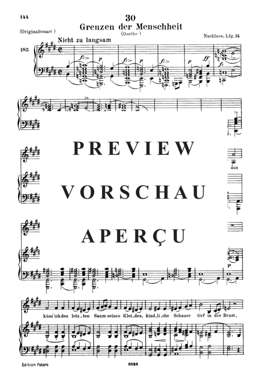 Product gallery: Page 2 of 5 Grenzen der Menscheit D.716, , Low Voice and Piano