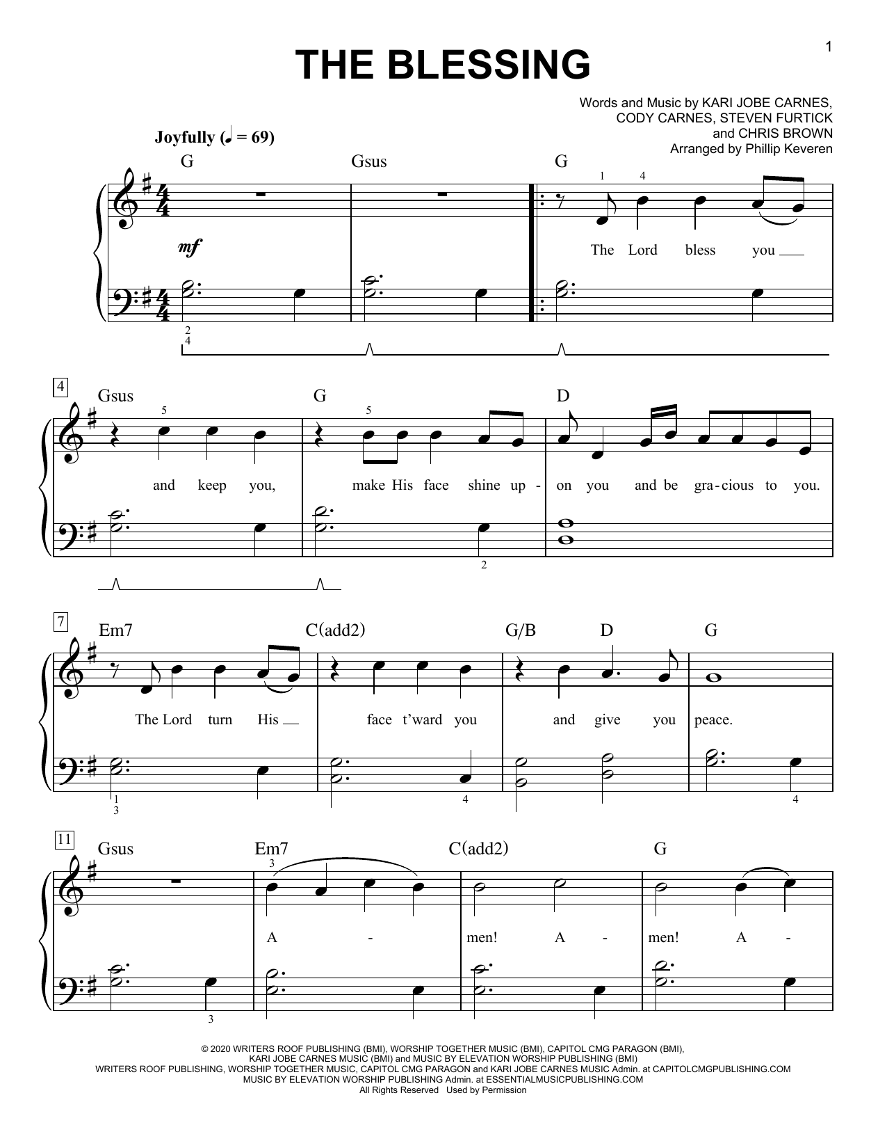 Produktgalerie: Seite 1 von 1 The Blessing (arr. Phillip Keveren), Kari Jobe & Cody Carnes, Klavier