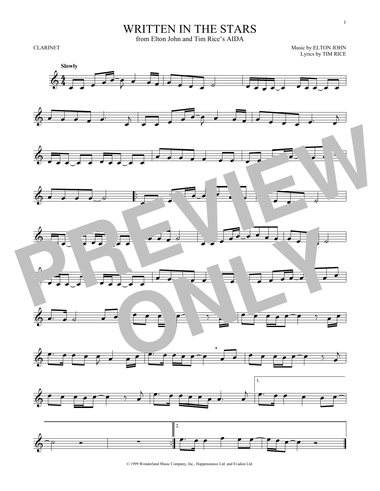 Product gallery: Page 1 of 1 Written In The Stars (from Aida), Elton John & LeAnn Rimes