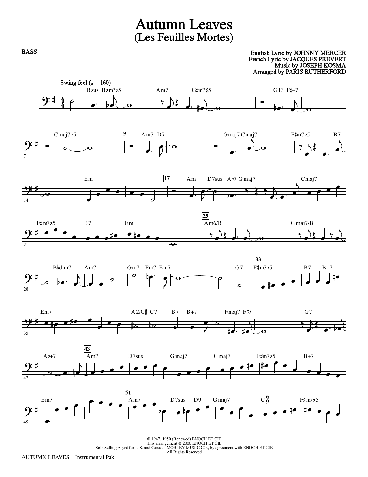 Produktbild zu: Autumn Leaves - Bass