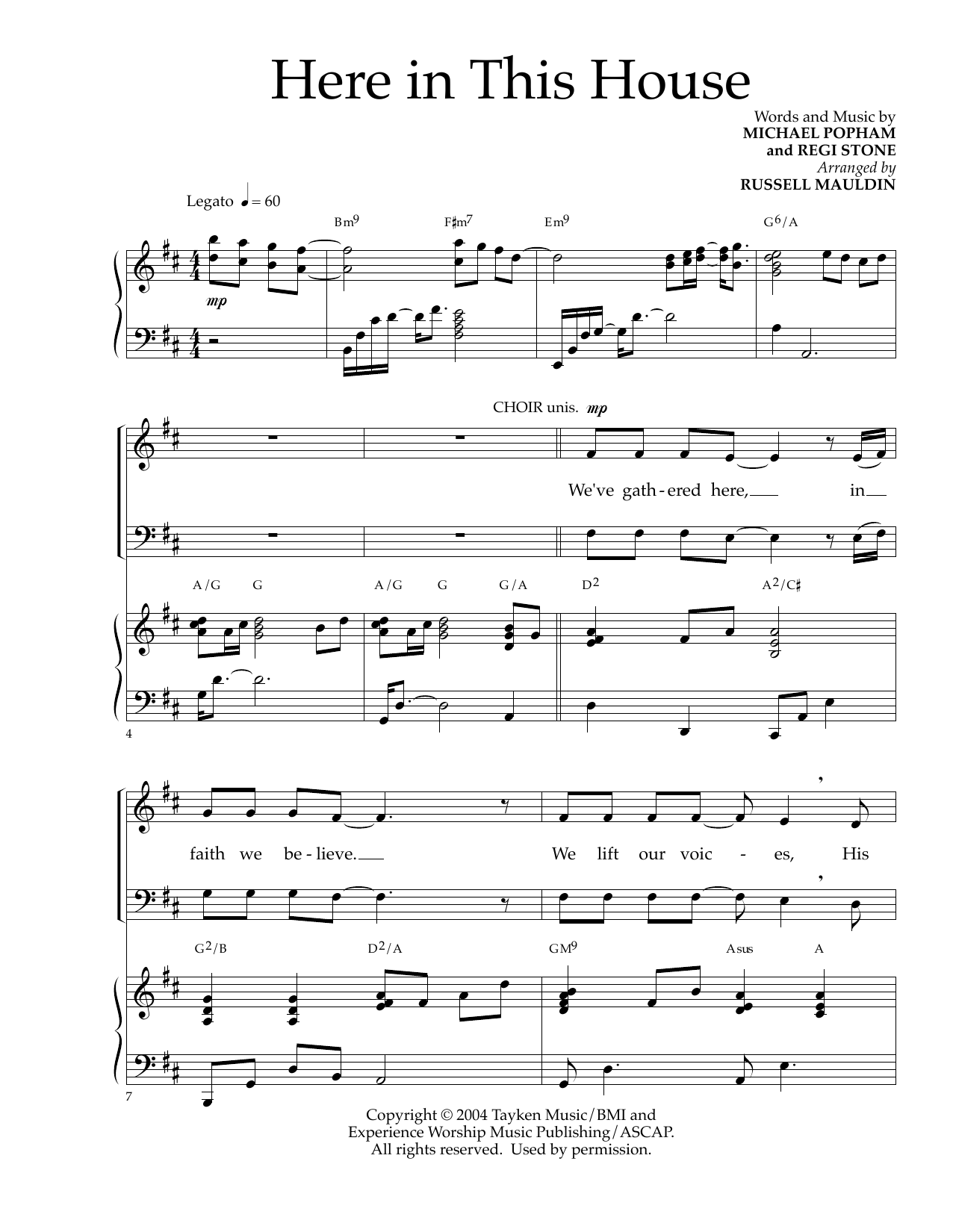Product picture to: Here In This House (arr. Russell Mauldin)