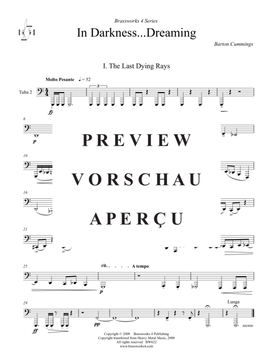 Product gallery: Page 18 of 21 In Darkness...Dreaming , , (Tuba Quartet: 2x Baritone, 2xTuba)