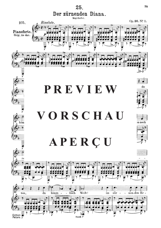 Product gallery: Page 2 of 8 Der zürnenden Diana D.707, , Medium Voice and Piano