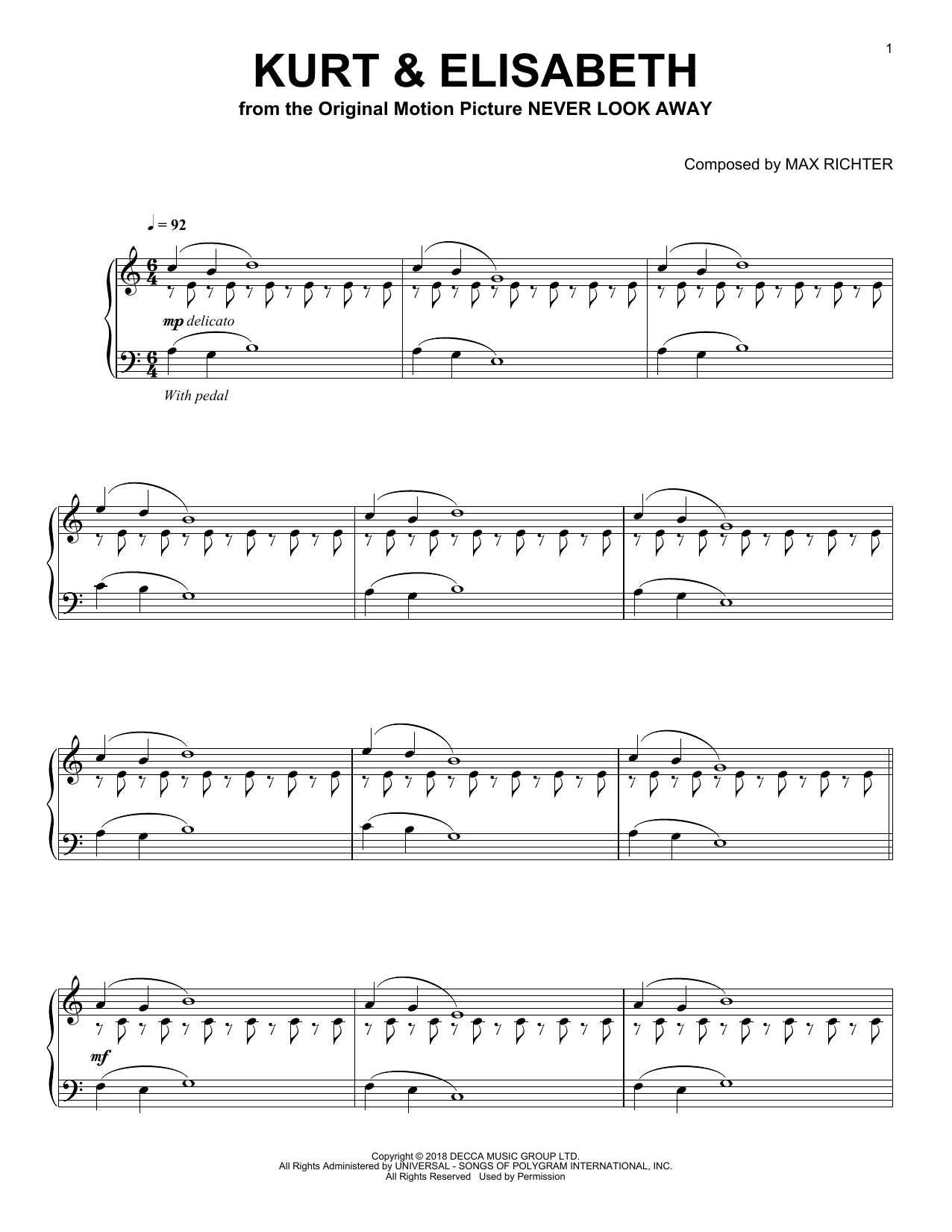 Produktgalerie: Seite 1 von 1 Kurt & Elisabeth (from Never Look Away), Max Richter, Klavier