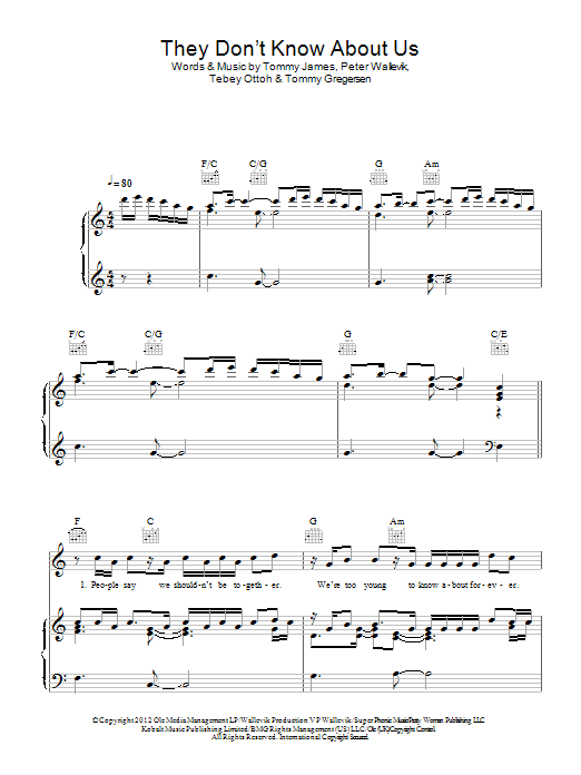 Product picture to:  They Don't Know About Us - One Direction